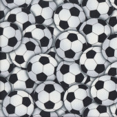 Soccer Balls Quilting Fabric Remnant 33cm x 112cm