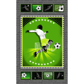 Soccer Player Goalie Balls Boys Kids Quilt Fabric Panel SEE DECRIPTION