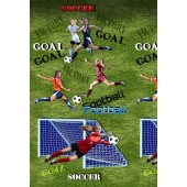 Womens Girls Soccer Football Goal Victory Quilting Fabric Panel