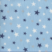 Stars Light Blue Quilting Fabric
