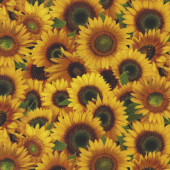 Sunflowers with Tiny Red Ladybirds Flower Floral Quilting Fabric