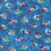 Surfing Surfers Ocean Beach Action Sport Quilting Fabric