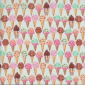 Small Ice Cream on Pastel Green Sweet Tooth Quilting Fabric