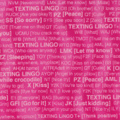 Mobile Phone Texting Lingo Text Words Boys Girls Kids Quilt Fabric