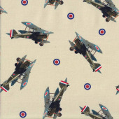 World War I Tiger Moth Fighter Planes Aircraft Air Force Centenary Quilting Fabric