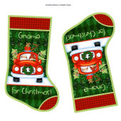 Christmas Gnomes Be Jolly Stockings Fabric Panel