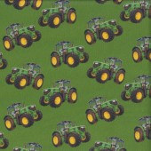 Tractors on Green Farm Machines Quilting Fabric