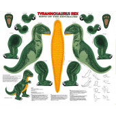 T Rex Tyrannosaurus Green Dinosaurs Kids Soft Toy Quilting Fabric Panel 