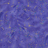 Paint Splatters on Purple with Metallic Gold Chong A Hwang Quilting Fabric