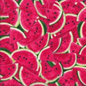 Watermelon Slices on Black Fruit Kitchen Quilting Fabric