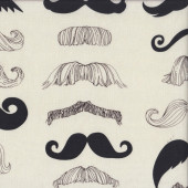 Moustaches on Cream Wheres my Stache Quilting Fabric
