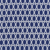 White Ovals on Navy Blue Remix Quilt Fabric