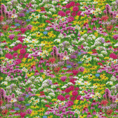 Wildflowers and Bees Flowers Cottage Garden Quilting Fabric 
