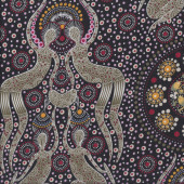 Australian Indigenous Aboriginal Women Bush Food Brown By C. Doolan Quilt Fabric
