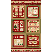 Christmas Wrapped in Joy Angel Snowmen Gingerbread Quilting Fabric Panel