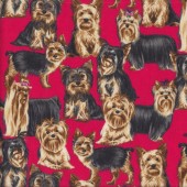 Yorkshire Terrier Dogs Yorkies Pet Animal Quilting Fabric