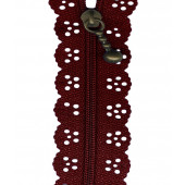 Maroon Burgundy Lace Zip Zipper 20cm / 8 Inches 