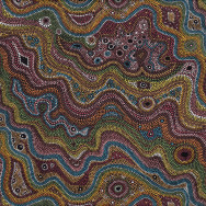 Australian Aboriginal Mugungalyi Stripes Dots Circles Quilt Fabric