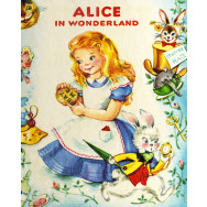 Alice in Wonderland Vintage Look Quilt Fabric Panel 