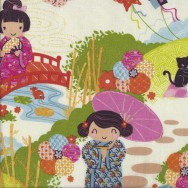 Japanese Oriental Aoi 2 Sisters quilting Fabric
