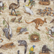 Australian Wildlife Animals Quilting Fabric