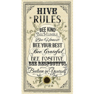 Hive Rules Bees Sunflowers Beehive Quilting Fabric Panel