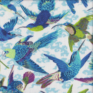 Birds Parrots in Flight Quilting Fabric