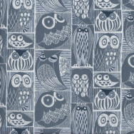 Cute Owls in Rectangles Blue Moon Quilting Fabric