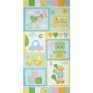 Baby Ducks Turtles ABC Pastel Bundle of Joy Quilting Fabric Panel