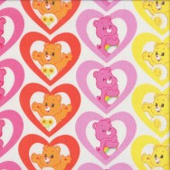 Care Bears in Love Hearts on White Girls Kids Licensed Quilting Fabric