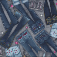 Diamonds and Denim Jeans Girls Ladies Quilt Fabric