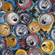 Crushed Drink Cans Fizzy Soft Drink Quilting Fabric