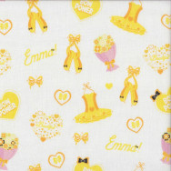 The Wiggles Emma Bow Power Ballet on White Girls Licensed Quilting Fabric