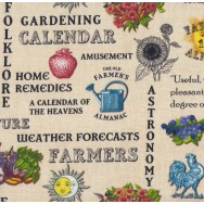 Flowers Plants Gardening Old Farmers Almanac Quilting Fabric