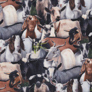 Goats Kids Farm Animal Quilting Fabric