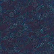 Australian Aboriginal Gooloo Blue Green Dot Quilting Fabric