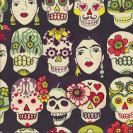 Gotas de Amor Skulls Skeletons Woman Quilting Fabric