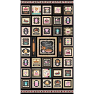 Home Sweet Home Retro Kitchen Baking Squares Quilt Fabric Panel 