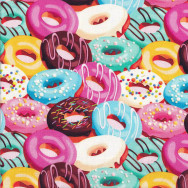 Delicious Iced Doughnuts Sweets Donuts Quilting Fabric