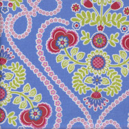 Coeur De Fleurs on Cornflower Blue LAMINATED Water Resistant Slicker Fabric 