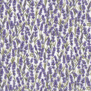 Lavender Flowers on White Floral Lavender Market Quilting Fabric