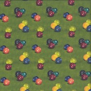 Lawn Bowls Balls on Green Ladies Mens Sport Quilting Fabric