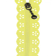Light Yellow Lace Zip Zipper 20cm / 8 Inches 