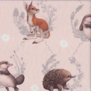 Little Aussie Friends Australian Animals on Light Peach Quilting Fabric
