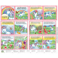 Luna the Unicorn's Rainbow Adventure Quilting Fabric Book Panel 