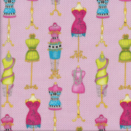 Mannequins on Pink Quilting Fabric