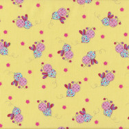 Bees Little Menagerie Yellow Melly And Me Quilting Fabric