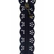 Navy Blue Lace Zip Zipper 20cm / 8 Inches 