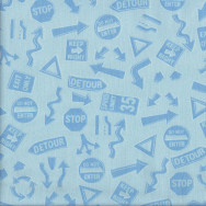 Construction On The Go Signs Kids Boys Quilting Fabric