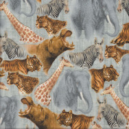 Out of Africa Grey Quilting Fabric